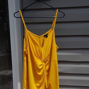 Torrid Bright Yellow V-Neck Spaghetti Straps Tank Top Blouse  Womens 2X NWT